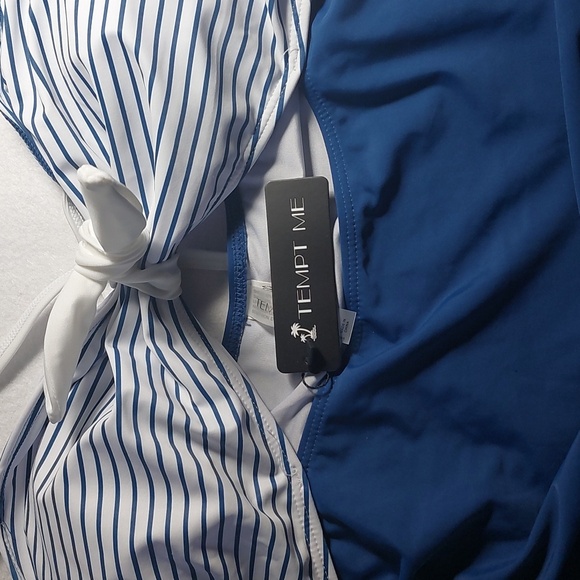 Tempt Me One Piece Sexy Cutout Swimsuits High Waisted Halter Front Knot XL - Picture 6 of 8